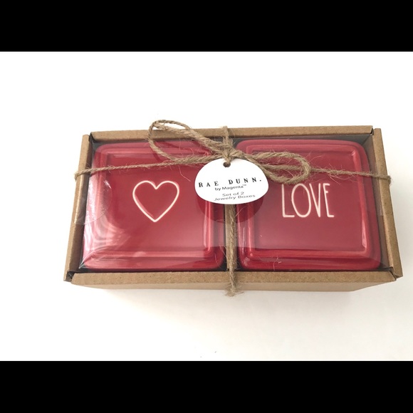 ❤️🆕 New Rae Dunn 2pk Red Jewelry Boxes - Picture 2 of 10